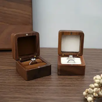 Стилна кутия за обеци, с много стил, заоблени ъгли, Антични ковчег за пръстени, кутия за пръстени за рожден ден, кутия за обеци