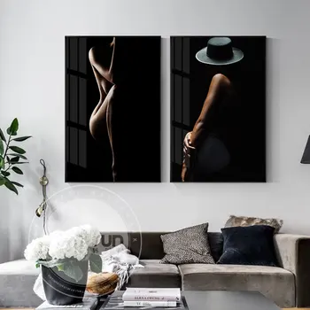 Модерно изкуство, върху платно Плакат модерен модел Плакати с елегантен физика и щампи Стенни рисунки за домашен интериор дневна