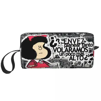 Скъпа косметичка Mafalda за жени, козметични чанти с аниме, пътна чанта за ежедневно тоалетни принадлежности, чанта-органайзер за съхранение