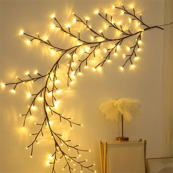 Светлини от ивовой лозя 144 светодиода 7,5 ФУТА Коледни изделия от клоните на дърво Светлинна Венец от осветени клонки от лоза Страхотна светлина за декора на стените