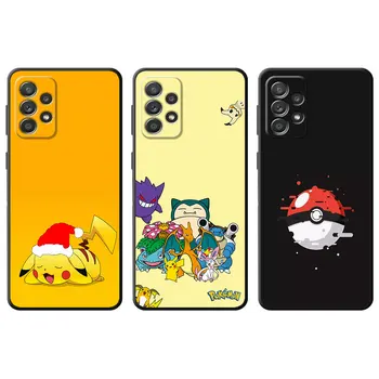Калъф за Samsung Galaxy S21 S22 S23 5G S20 Note 20 10 Ultra Plus 8 9 S21 Plus Черен Мек Аниме-Калъф Pokemon Pikachu