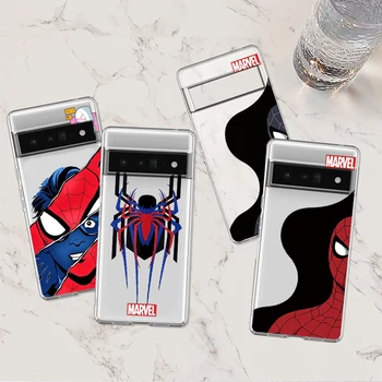 Marvel Luxury Spider-Man Art За Google Pixel 8 7A 7 6A 5A 6 5 4 4A XL 5G Прозрачен Силикон устойчив на удари Калъф За Телефон под формата на миди