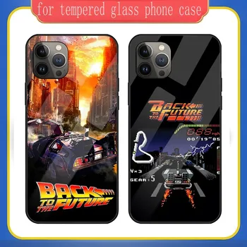 Калъф за телефон Movie Back To The Future, изработени От Закалено Стъкло За iPhone 13 12 Mini 11 Pro Max X XR XS Max 8 7 6s Plus SE 2020 Funda Cover