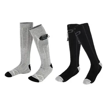Акумулаторни електрически чорапи Електрически чорапи с подгряване и 3-степенна регулируема температура топло за краката на батерии с капацитет от 4000 mah за