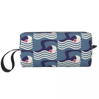 Дамски косметичка на модел за плуване; Orla Kiely; Органайзер за тоалетни принадлежности и грим; Дамски чанти за съхранение на козметика Dopp Kit Case Box