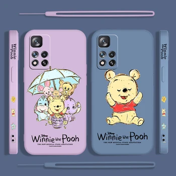 Disney Winnie The Pooh ЛЮБОВ За Xiaomi Redmi Note 12 11T 11S 11E 10S 10T 10 9S 9T 8 Pro Plus Lite Течен Калъф За мобилен телефон с лявата Въже