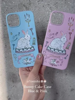 Корейски Ins Ретро Сладко Розово Торта Rabbit Feilin за Iphone13pro/14promax Apple 11/12/14 Калъф За Телефон Защитен Калъф Твърд Калъф