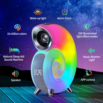 Мивка Околния Нощна Светлина Поддръжка Високоговорители Bluetooth Управление на приложение 256 Режими RGB Светеща Музика Маса В Спалнята alarm clock Говорител