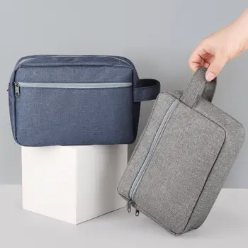 Проста удобна пътна чанта за тоалетни принадлежности, Лесната мъжка чанта за бръснене Преносима косметичка голям капацитет за съхранение с дръжка