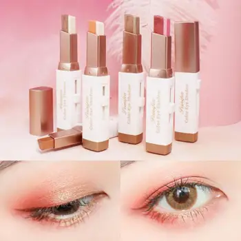Преливката в два цвята Пръчка За Сенки За очи Мързел Eyeshadow Pen Glitter Makeup Stick Водоустойчиви Козметични Средства За Гримиране на Очите От Потта TSLM1