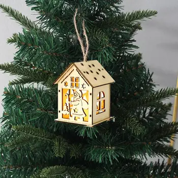 Коледна украса с фина резба, Персонални екологично чисти led украса за дома от дърво, Коледни начало декор, идея за подарък със собствените си ръце за коледно дърво