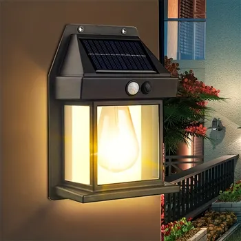 Нова Слънчева волфрамова електрическа крушка, Външна водоустойчив Интелектуална индукционная стенни лампи, Осветление на вътрешния двор, градина, вили, нощни лампи