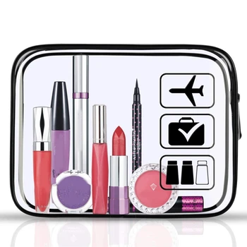 Бистра Косметичка PVC Жените с Цип Прозрачни козметични чанти Beauty Case Travel Make Up Organizer За Съхранение на Тоалетни Принадлежности За Баня,