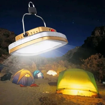 Къмпинг Светлини COB Слънчева Палатка Лампа Преносима USB Акумулаторна Батерия система за Спешни Лампа, Окачена на Кука Светлина за Градина, Риболов, Туризъм