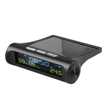Автомобилни слънчеви цифров часовник с жидкокристаллическим дисплей за час и дата, висока температура в превозното средство, за украса на лични детайли на колата на открито A