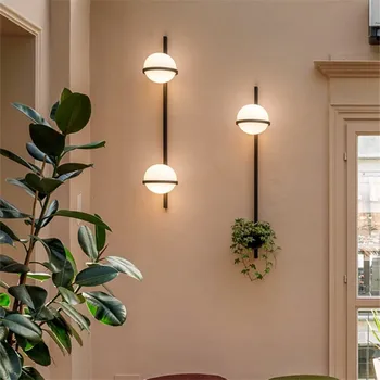 Стенен лампа Palma LED Modern Art Deco разполага с абажуром от стъкло Creative Nordic plant light за дома, Хол, вътрешен дизайнерско домашен интериор