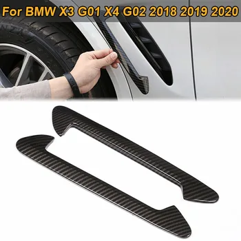 За BMW X3 G01 X4 G02 2018 2019 2020 Странично Крило, отдушник, Панел, Защитен Стикер, автоаксесоари, Лъскаво Черен Вид въглеродни влакна