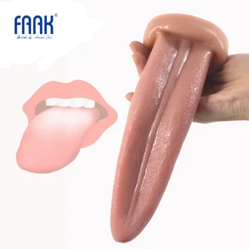 FAAK Анален реалистичен език, анален накрайник, точка g, експанзионистична цвят на кожата, играчки, орални еротични стоки, грапава повърхност, секс магазин