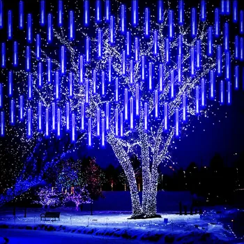 30/50 см метеоритен дъжд Вали led светлини ред открит уличен фенер булчински венец страхотна градина декор Коледна украса на коледната елха