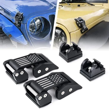 Комплект Ключалки на Капака на Двигателя От Алуминиева Сплав В Стила на Хартата на САЩ За Jeep Wrangler JK JKU 2007-2018 JL JLU 2018-2020