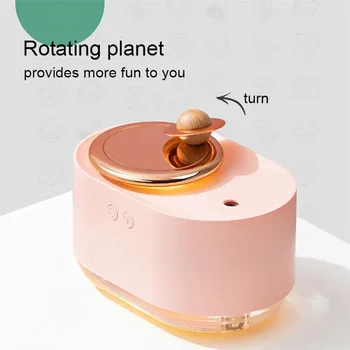 Мини Акумулаторна аромадиффузор-спрей за подарък, овлажнител на въздуха Rotating Planet, 300 мл, безжичен преносим