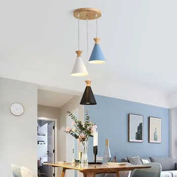 Модерни минималистичные висящи лампи във формата на рог Висящи лампи, маса за Хранене с Кухненски остров Осветителни Тела цвят на Тестени изделия Спалня