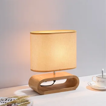 Скандинавска Дървена настолна лампа Креативна Модерно Нощно шкафче за спалня с led осветление Хол Японски масаж в хотел Настолна лампа лампа Бельо
