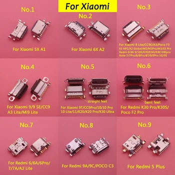 50шт USB Конектор За Зареждане на Xiaomi 9 10 11 9T 5X 6X A1 A2 A3 Lite X2 Redmi 6A 9A K30S K30 K40 Note 7 8 9S Pro Порт за Зарядно Устройство