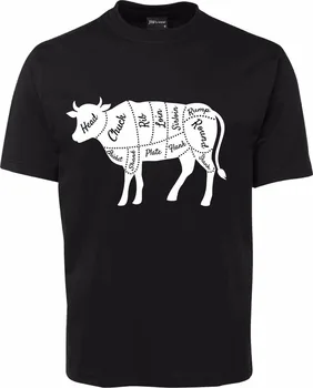 Мъжки ризи с високо качество, Диаграма на говеждо месо, Диаграма на месо, Подарък тениска с изображение на крава, Смешни ежедневни тениски, тениски с принтом Classic