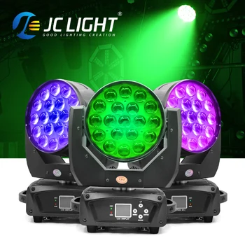 JC Light Moving Head Lights LED Wash Zoom 19x15w RGBW 4В1 Stage Wash Lighting DMX Control за Бар Нощен Клуб Сватбената Дискотеки