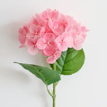 Изкуствени цветя, Пластмаса, клон хортензия 3D печат Имитация декорация на търговски център изкуствени цветя и Бяла хортензия с цветя модел