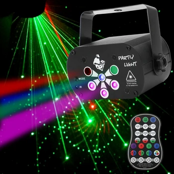 RGB DJ Диско Лазерен Светлинен Проектор USB LED Панорамен Ефект на Осветление Звукова Активиране на Светкавицата на Сватбена Коледна Празнична Лампа за парти