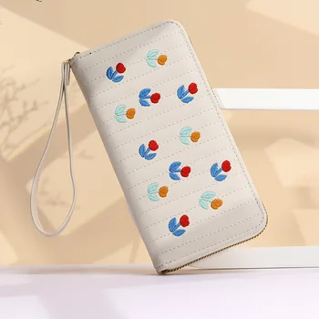 Нов модерен всекидневни женски портфейл, чанта за момичета, дълга чанта за карти, мультикарточная чанта с цип, в чантата е с голям капацитет