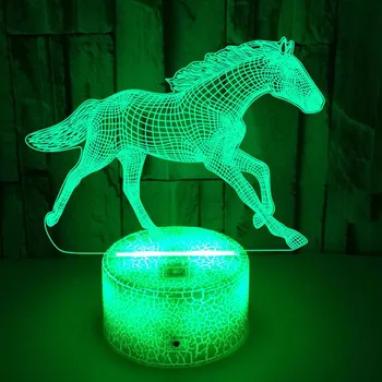 Нощна лампа във формата на кон, USB led лека нощ, декорация на спалня, Нощно шкафче, Акрилни Творчески подаръци за Деня на бащата, лека нощ