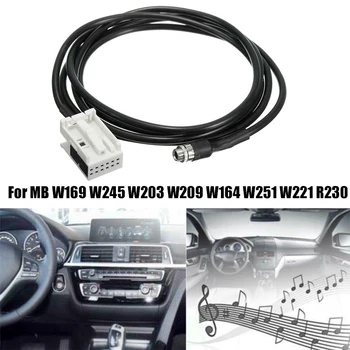 Авто 3,5 Мм 12Pin Женски Аудио Музикален Кабел Aux Вход Адаптер за Mercedes Benz W169 W203 W209 W221 W164 R230
