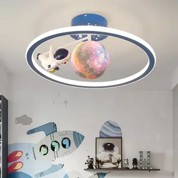 Полилей за детска стая 3D Planet, Led лампа за детска спалня, Детска полилей, осветление под формата на еднорог, полилей за детска стая