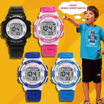 Ръчен електронен LCD цифров часовник, с моден, хронометър, часовници с гумена каишка, за студенти, подаръци за момичета, Relogio Masculino
