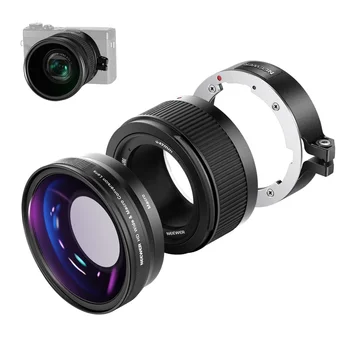Широкоъгълен обектив NEEWER, съвместим с камера Canon G7X Mark III, 2 В 1 с широкоъгълен резолюция от 18 мм, HD и допълнително 10-кратно Макро-обектив