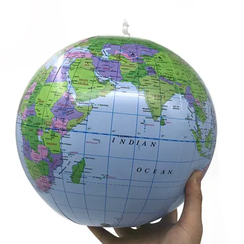 надуваем глобус от 30 см, карта на света, Земята, океана, балон, PVC, добър образователен комплект, подходящ за деца, модерни учебни материали по английски език