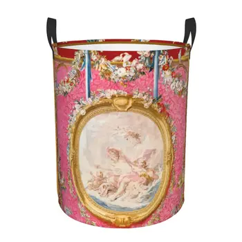 Кошница за дрехи в Ренесансов стил от епохата на рококо Venuss Сгъваема Голяма кошница за съхранение на дрехи Детска количка Boucher Art