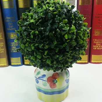Зелен Издръжлив балон с изкуствено растение, имитация-изкуствени цветя, топчета-за листа, трева