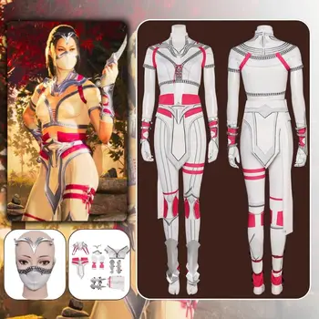 Kitana Cosplay, костюм Mortal Kombat Fantasia, маскиране, Униформи за възрастни жени, топ, панталони, Съоръжения за ролеви игри, Кралят костюм за Хелоуин