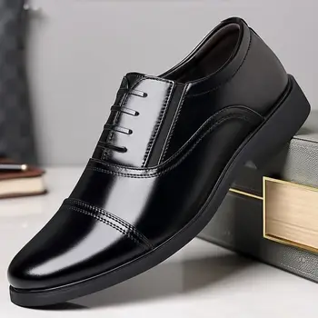 2023 Новата есенна обувки за смокинг, мъжки и модерен дизайн, класически висококачествена кожа удобни ежедневни обувки за дантела-TY13