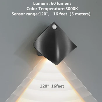 Сензорни стенни аплици, магнитни led осветление стена с функция за откриване на движение, безжичен стенен лампа с батерии 2 бр.