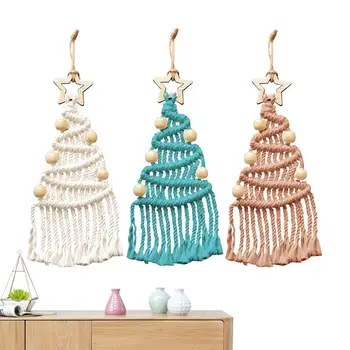 Коледно дърво, ресни, комплект за плетене в стил бохо със собствените си ръце за начинаещи с ръководството за декоративно-приложни изкуства за дневна, антре, спалня