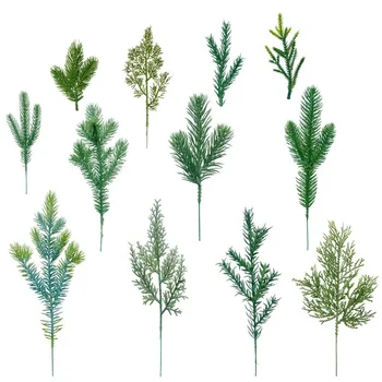 Имитация на Растителна Коледно Украса на Коледните Пръстена Аксесоари за зелени растения със собствените си Ръце Изкуствени Пластмасови Клони и борови Иглички