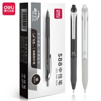 Маркова писалка Deli 4шт 0,5 мм, гел химикалка с черно мастило, за да проверите за ученици, канцеларски материали, висококачествена дръжка, канцеларски писма