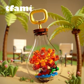 Строителни блокове TFAMI Букет от рози Креативна светещ крушка Вечните цветя, Декорация на дома, 3D модел на тухли със светлината за детски играчки