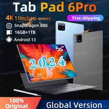 Оригиналната Глобалната версия 2024 Tablet PC Pad 6 Pro Snapdragon 888 10000 ма Android 13 RAM, 16 GB + ROM 1 TB 5G 4K HD Екран WIFI Mi Tab