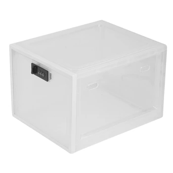 Прозрачна кутия за съхранение на храна в хладилника С катинар парола, кутия за лекарства, кутия за пароли за мобилен телефон и таблет